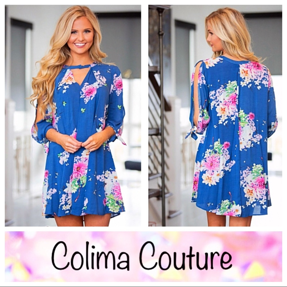 Blue poppy Beautiful Floral dress